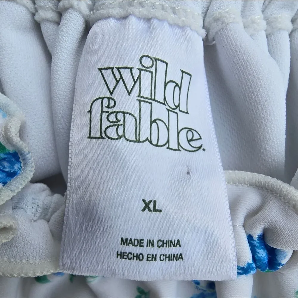 NEW- Wild Fable White and Blue Floral Bikini